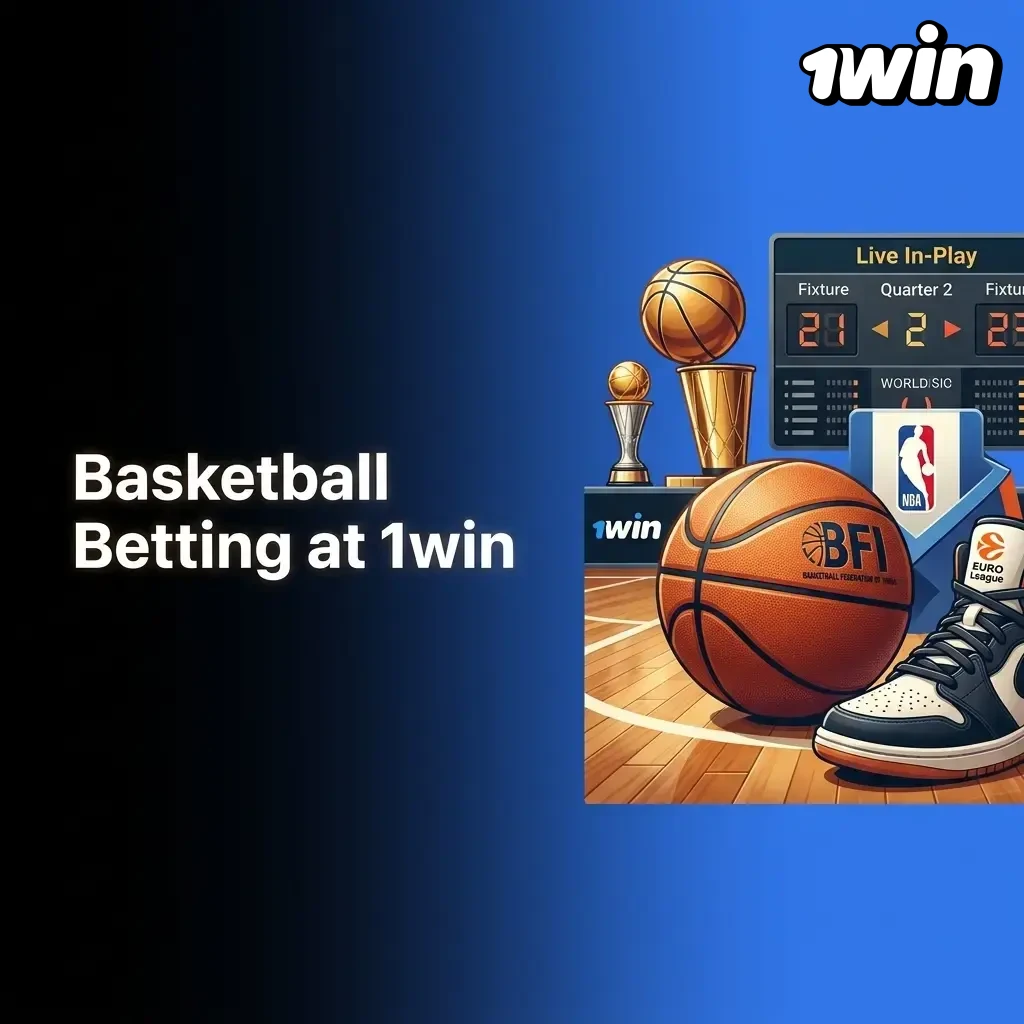 Basketball betting markets on 1win covering NBA, FIBA, EuroLeague and BFI events with live in-play wagering options