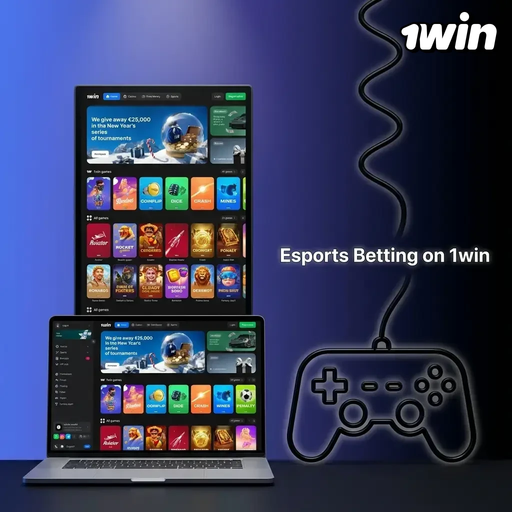 1win esports betting section featuring CS2, Dota 2, VALORANT and League of Legends markets for Indian players