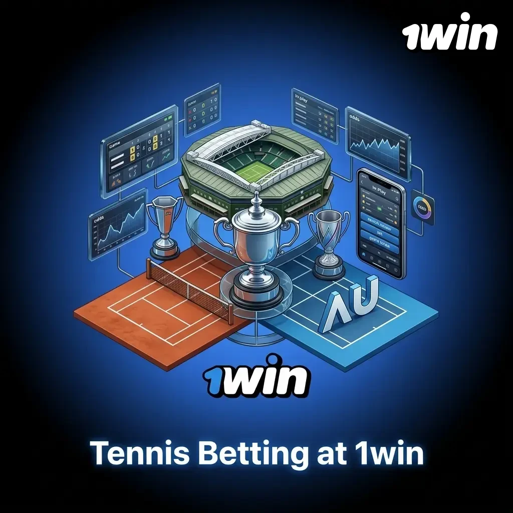 Tennis betting on 1win covering Grand Slam ATP WTA tournaments with match winner set betting and live in-play odds